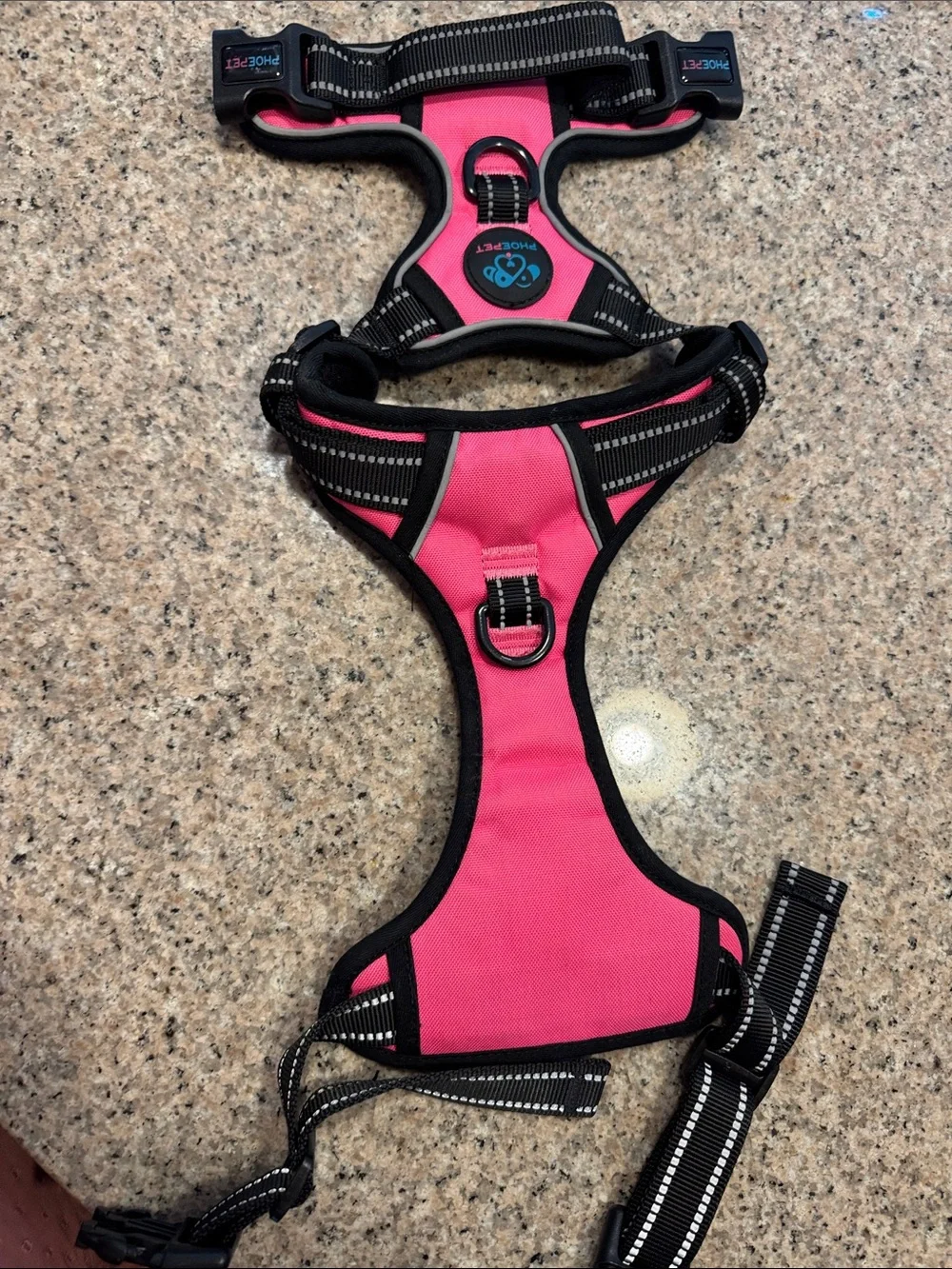 Pink Reflective Dog Harness with D-Ring